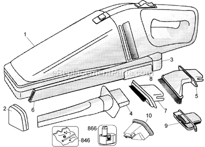Page A Diagram and Parts List for DB325  Black and Decker Hand Vacuum